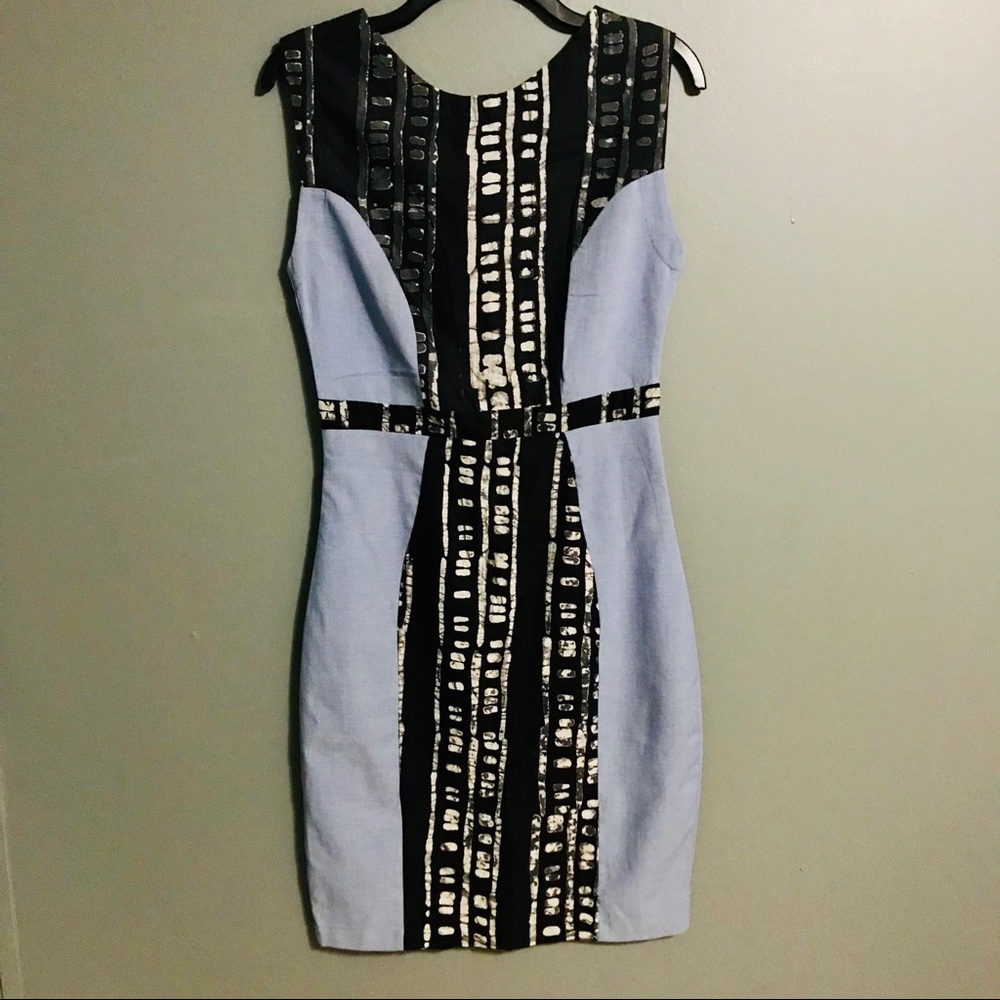 Anthropologie OSEI DURO Peplos tribal/batik print sheath dress. Small